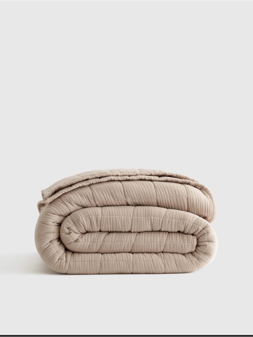 Quince Organic Cotton Gauze Box Quilt in Dune King/Cal King